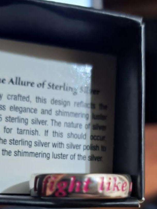 Breast Cancer Crusade Sterling Silver Like A Girl Ring