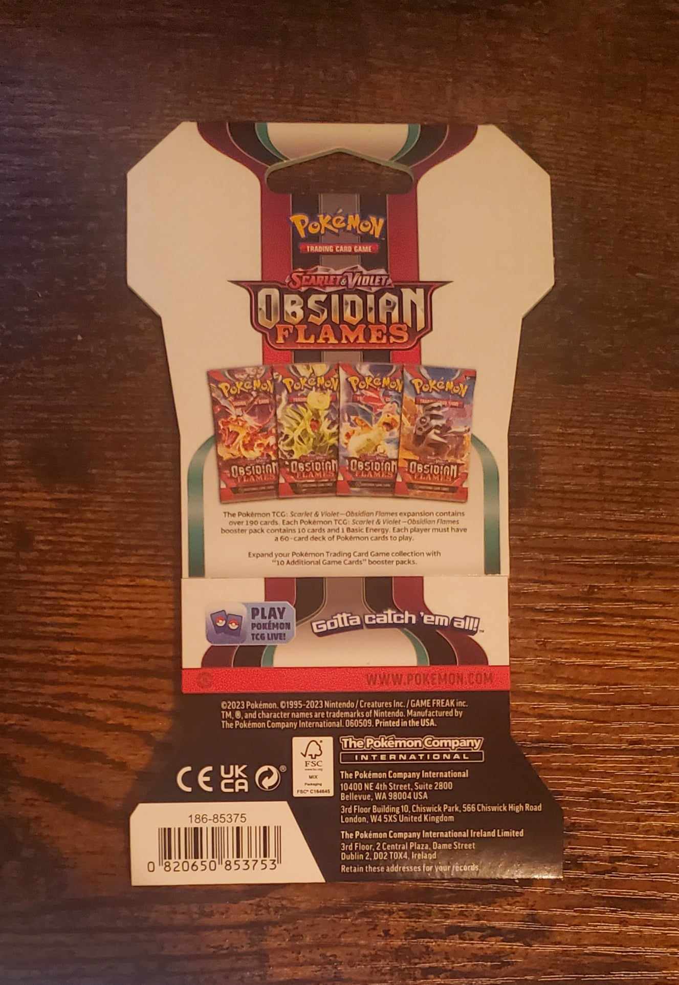 Pokémon TCG Obsidian Flames Booster Pack