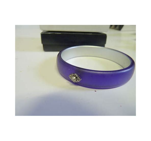 Frosted Embellished Bangle Bracelet Purple