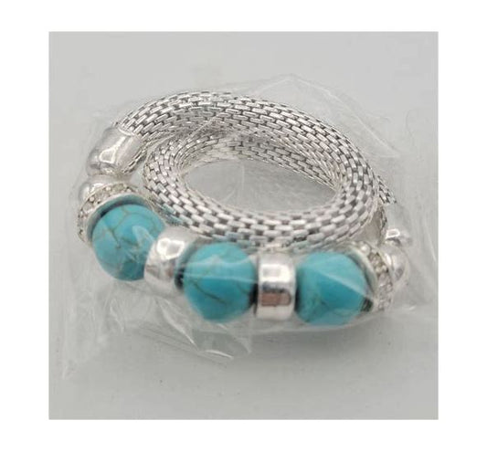 Energy Bead Mesh Bracelet Turquoise Color