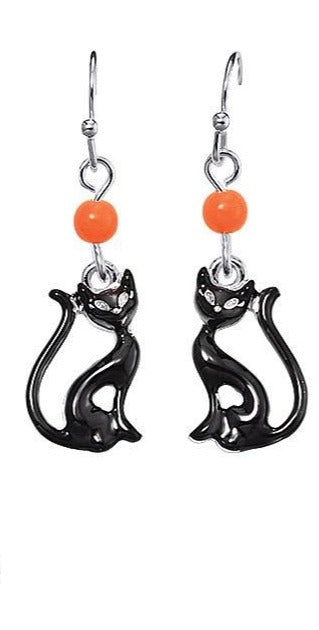 Spooky Nights Halloween Earrings Cat