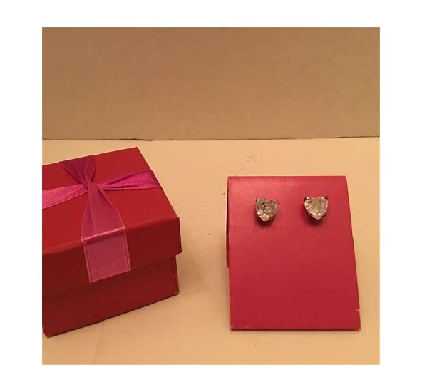 CZ Heart Earrings In Special Packaging Goldtone