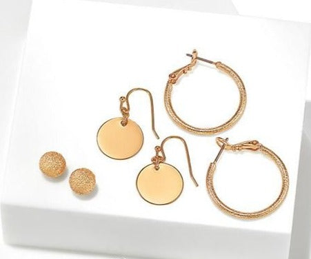 Glittery Earring Pack Goldtone