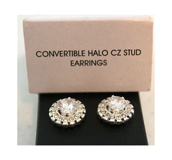 Convertible Halo CZ Stud Earrings