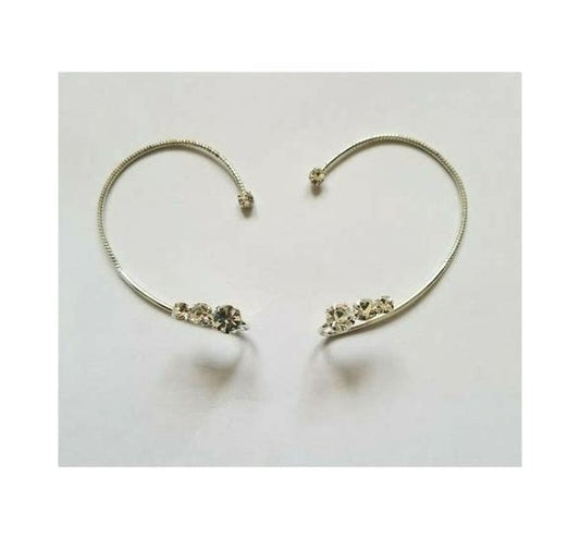 Rhinestone Wrap-Around Earring Silvertone