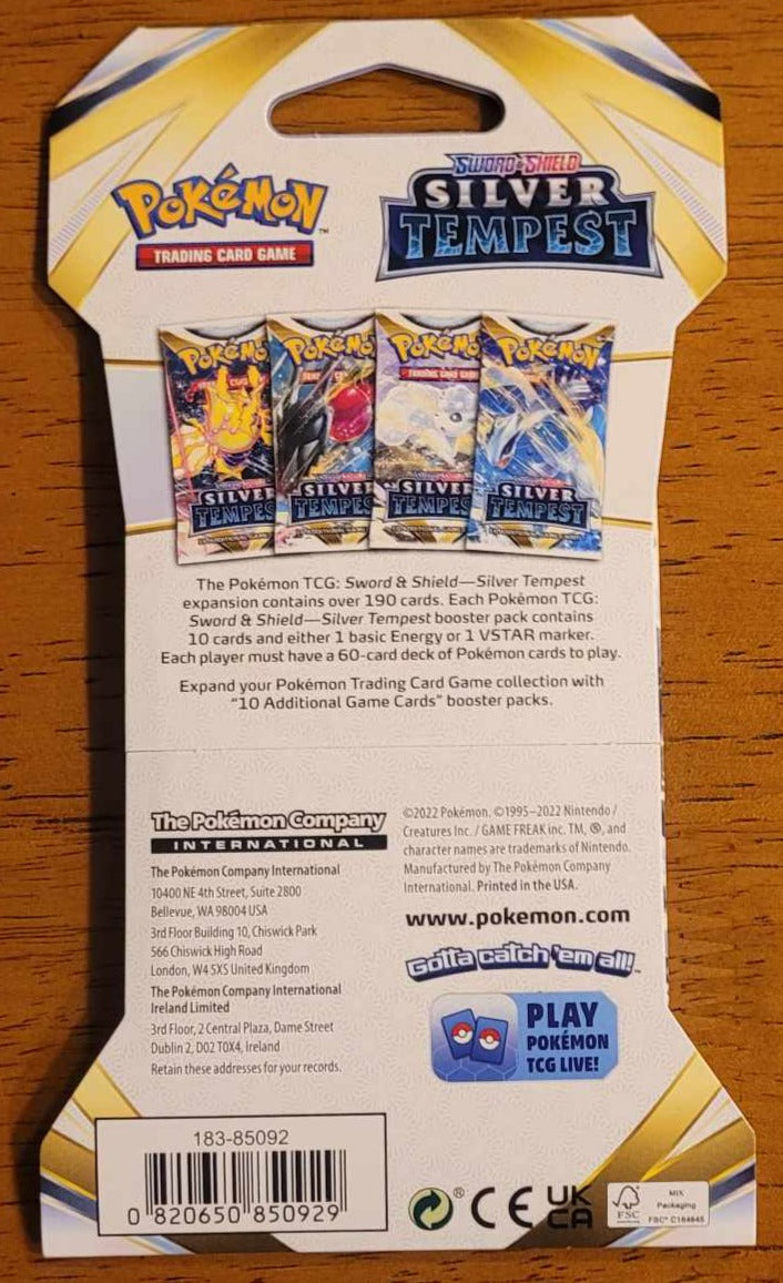 Pokemon Sword & Shield: Silver Tempest Booster Pack