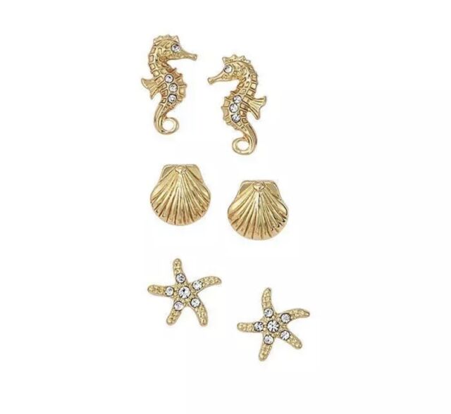 Shimmering Starfish Earring Trio