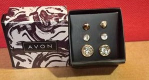 Metallic Sparkle Stud Earring Trio